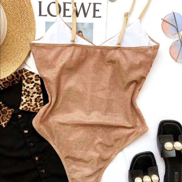 COPY - Sexy Gold Glitter Swimsuit NWT - Picture 2 of 2